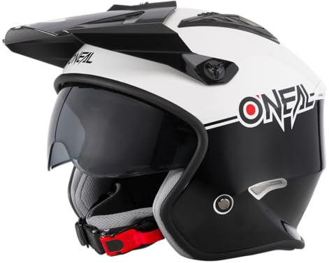 O'NEAL | Motorradhelm | Enduro Adventure Street |ABS-Schale, integrierte Sonnenblende | Volt Helmet | Erwachsene | Schwarz Weiß