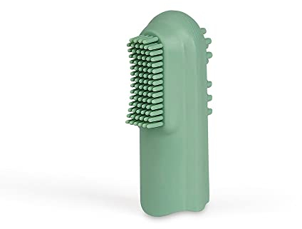 GRÜNSPECHT Natürliche Fingerzahnbürste aus Naturkautschuk, Zahnpflege Baby, zur Zahnfleischmassage & Zahnreinigung, BPA frei, 1 Stück (687-V1)