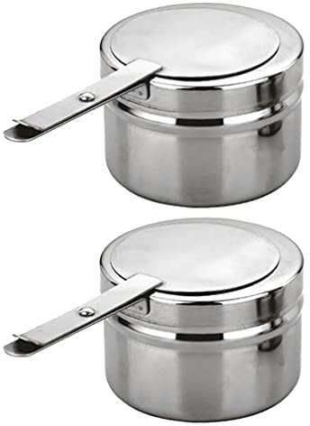 2 Stücke Brennpaste Kamin Indoor Brennpaste Topf Kraftstoffhalter mit Abdeckung Chafer Brennstoffdosen mit Griffkonserven- Heizkasten für Grill Buffets- Partys Kamin Indoor