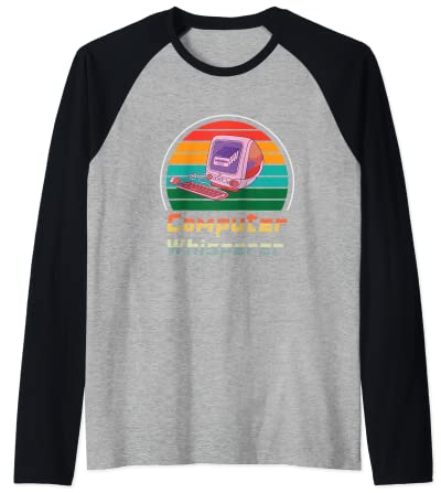 Retro Vintage Computer Programmer Or Coder Geeky Camiseta Manga Raglan
