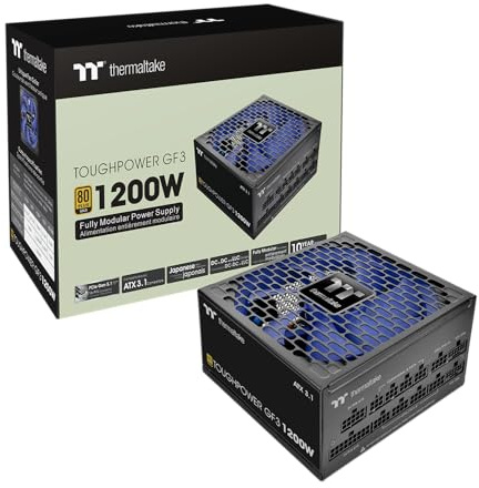 Thermaltake Toughpower GF3 1200W, Conectores True 600W 12VHPWR en PSU y NVIDIA RTX 40 Series, ATX 3.0/PCI-E 5.0 Ready, 80+ Gold, SLI/Crossfire Ready Fuente de alimentación, PS-TPD-1200FNFAGU-4