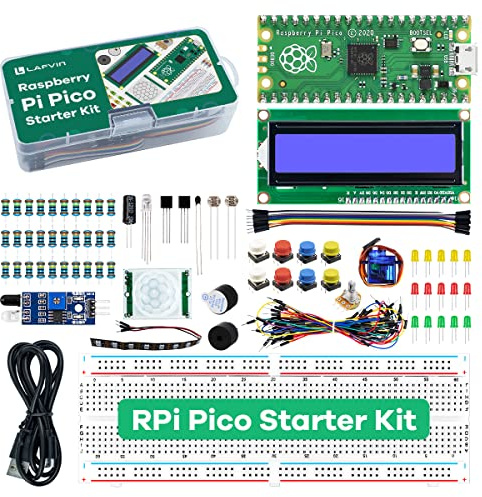 LAFVIN Basic Starter Kit for Raspberry Pi Pico,LCD1602,SG90 with Tutorial
