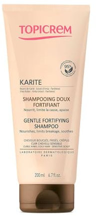 Topicrem - KARITÉ, Shampoing Doux Fortifiant - Nettoie, Fortifie et Apaise le Cuir Chevelu - Cheveux Bouclés, Frisés, Crépus - Texture Onctueuse, Parfum Délicat - Fabrication Française - 200 ml