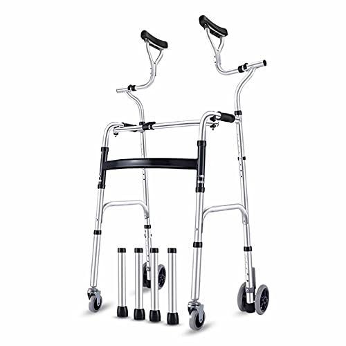 Gehhilfen für große Senioren mit Achsel-Armlehne – leicht für ältere Menschen und Erwachsene – verstellbare Gehhilfen für eingeschränkte Mobilität (Size : Walker+4 Wheels) (Walker+4 Wheels) Decoration