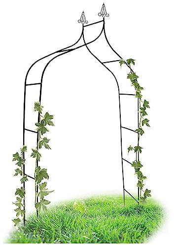 Gothic Garden Arch, 255×140cm Metal Arbor Arch Trellis For Climbing Plants, Lawn Yard Entrance Porch, Wedding Party Decoration