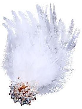 Feder Brosche für Frauen Mädchen,Feder Brosche Feder Ansteckbrosche Strass Feder Broschen Haar Accessoire Fascinator Kopfbedeckung Haarschmuck für Damen für Party Dekoration Hochzeit Weihnachten