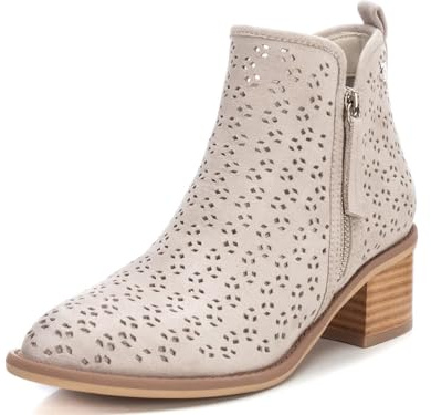 XTI | Botines de Tacón XTI para Mujer – Botines Camperos en Color Hielo – Botines cowboy con Cierre de Cremallera – Estilo Casual – Cómodos – De Alta Calidad – Modelo 142255