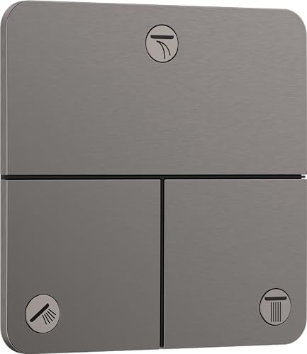 hansgrohe ShowerSelect Comfort Q - Ventil für Unterputz-Montage von ShowerSelect Comfort Thermostaten (3 Verbraucher), Brushed Black Chrome