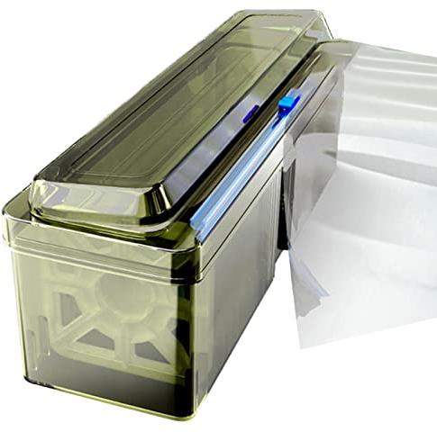 Distributeur D'emballages Avec Coupe | Distributeur De Film Avec Coupe Diapositive - Distributeur De Pellicules Alimentaires - Cuisine Réutilisable Transparent Pour Papier Parchemin De Cire De Film