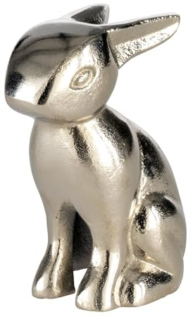 EGLO LIVING Osterdeko Hase Vohilava, Deko Figur Ostern Frühling | Frühlingsdeko Osterhase, elegante Tischdeko, Osterfigur aus Aluminium in Silber, 15,5 cm