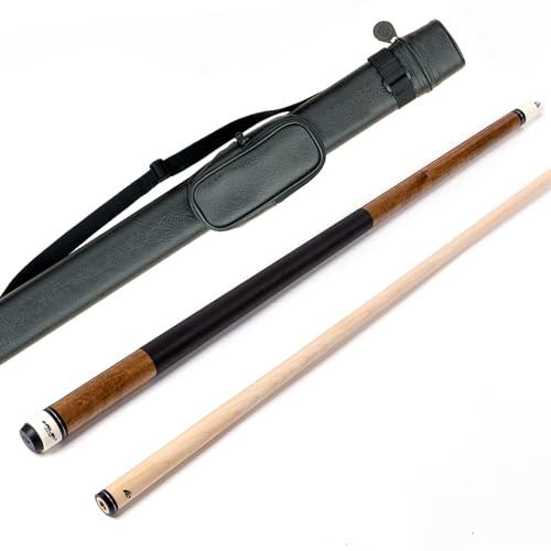 Riley Amerikanischer Billardqueue mit Kunstleder-Griffabschnitt, 58 (147 cm), 13 mm Spitze (Mittlere Holzfärbung mit Koffer)