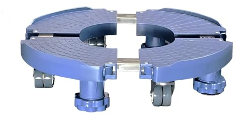 Plant Caddy Trolley with Wheels Heavy Duty and Easy to Use Rolling Plant Stand Adjustable, Large Plant Cart Dolly with Casters for Flower Pot Garden Pot Mover (Double Wheels with Steady Legs Stand)