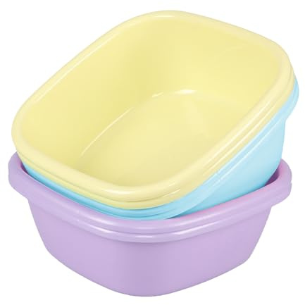 Hayixia 8 L Colored Plastic Washing up Bowl, Small Square Wash Basins, Set of 6