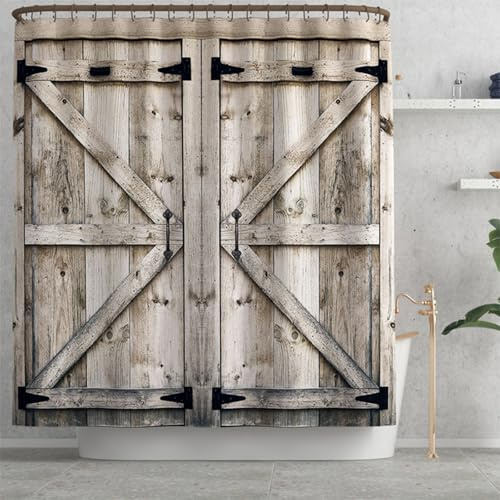 FAIRYGATE Duschvorhang Antischimmel Dusch Vorhang Wasserdicht Duschvorhang Badvorhang Textil Wasserdicht und Trocknet Schnell Waschbar Hochwertig Stoff Badewanne 180x180cm mit 12 Haken B8317
