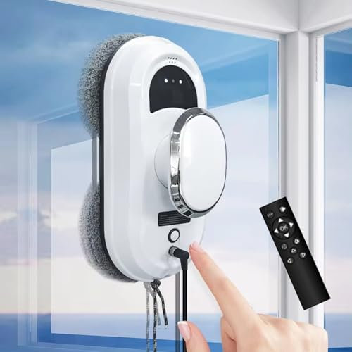XGHDPBM Intelligent Window Cleaning Robot, Robotic Window Vacuum Cleaner Robot Cleaner, 5600pa Strong Suction Glass Washing Cleaner with Remote Control, Multi Modes for Indoor/Outdoor Windows, Mirror