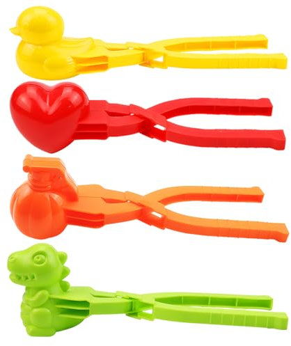 Meleager 4 Stück Schneeball Former, Schneeballzange, Snowball Maker, Snowball Clip, Schneespielzeug Kinder, Spielzeug Sandball Maker, für Kinder im Freien Spielen