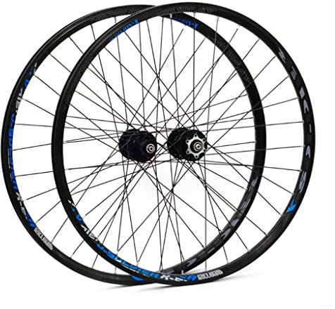 LPYDWZ 26 27,5 29 Zoll MTB Fahrrad Laufradsatz, Aluminiumlegierung Scheibenbremse Abgedichtete Lagernaben Mountainbike Räder Felge Vorder und Hinterrad 7/8/9/10/11 Speed(Blau,27.5 inch)