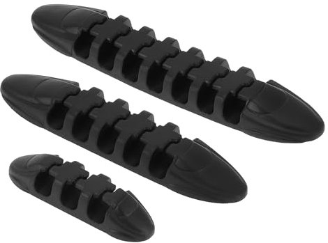 Motoforti Universaler Kabelhalter Clip Kabelclip Kabelmanagement-Organizer, 50,5x14x10,5mm, strapazierfähig, TPR, Schwarz, 3 Stück für Auto Armaturenbrett TV Laptop Büro Schreibtisch