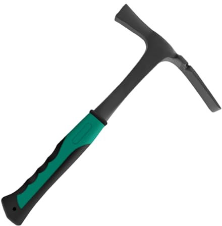 Martello per mattoni in acciaio resistente con impugnatura comoda curva e testa solida per forgiatura, adatto per muratura e costruzioni