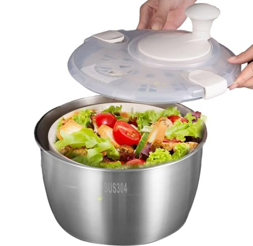 Centrifuga per Insalata, Lavatrice e centrifuga per lattuga, centrifuga per asciugatrice per Frutta, centrifuga per Insalata, centrifuga per Verdure, Lavatrice per Insalata in Acciaio Inox con