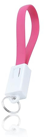 Angoily Câble Usb Micro Usb Avec Porte-clés Cordon De Chargement De Données Pour Téléphone Et Lecteurs Rose Rouge