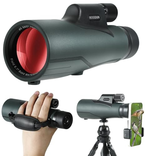 12X56 ED Monokular,mit Stativ Tragetasche Handschlaufe Telefonadapter - BAK4 Prisma & FMC Objektiv - Wasserdicht für Reisen Vogelbeobachtung Wildtiere Camping Szenerie