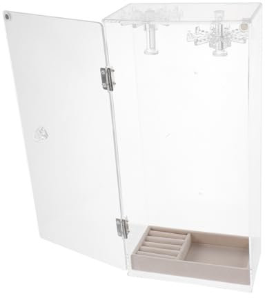 HORIALENCE Schmuckhalter Für Halsketten Und Ohrringe Schmuckschatulle Mit Transparentem Design Kunststoff-organizer Mit Drehbarem Anhängerring Staubdichte Aufbewahrung Für Schmuck Für