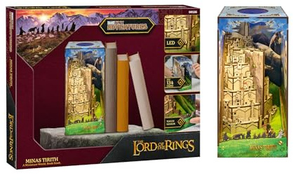 Revell Tiny Adventures Buchstütze Herr der Ringe I 3D Diorama der Weißen Stadt aus Holz mit LED I Bastelset als Book Nook für Fantasy-Fans I Perfekte Deko & Geschenkidee