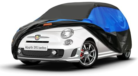 Gunhyi Autoabdeckung Wasserdicht und Atmungsaktiv, Vollgarage Autoplane zum Schutz Vor Regen, Schnee, Sonne und Staub im Winter. Auto Abdeckplane Geeignet für City Car Schrägheck (Bis zu 360 cm) 2S