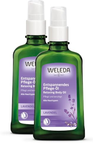 WELEDA Bio Lavendel Körperöl - ätherisches Naturkosmetik Hautpflege Massageöl/Pflegeöl mit Lavendelöl, Mandelöl & Sesamöl zur Pflege und Entspannung mit angenehm beruhigendem Duft (vegan / 100ml)