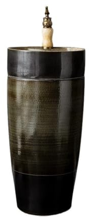 Lavabo Sur Colonne Lavabo Sur Pied Rétro Noir, Salle De Bains, Lavabo Sur Pied, Balcon De Maison Lavabo Sur Colonne