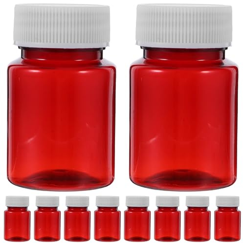 Anneome Frascos de Plástico Marrón de Boca Ancha 50 Ml 20 Piezas Contenedores para Polvo Suelto Frascos con Tapa Hermética Almacenamiento para Laboratorio y Farmacia Resistentes