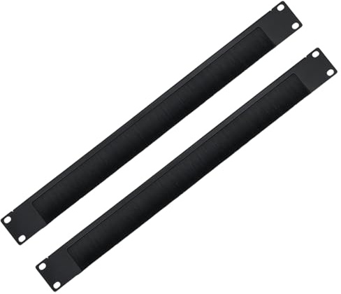 Pack De 2 Panel De Gestión De Cables 1U con Tira De Cepillo: Panel Pasacables De Cepillo 10 1U, Panels Pasacables con Cepillos para Redes, Servidores Y Centros De Datos (Negro)