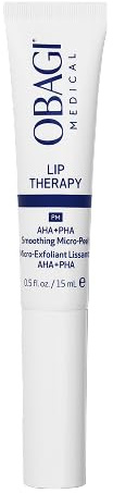 Obagi Lip Therapy AHA+PHA Smoothing Micro-Peel with Hyaluronic Acid – Overnight Mask Treatment Exfoliates, Plumps & Moisturizes Dry Lips for a Fuller, Smoother, More Youthful Appearance – .5 oz