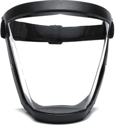 Maschera Integrale Trasparente - Visiera Protettiva Antiappannamento Con Cinturino Regolabile | Scudo Facciale, Antispruzzo, Antipolvere | Attrezzatura Di Sicurezza Per Hobby E Professionisti