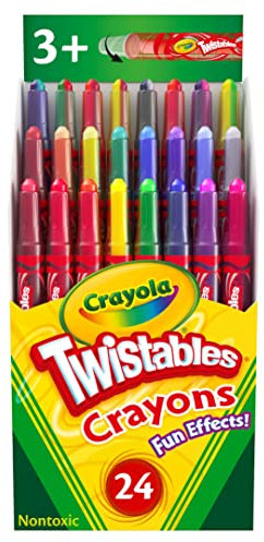 CRAYOLA Twistables Special Effects Colouring Crayons - Assorted Colours (Pack of 24), Simply Twist for More Colouring Fun - No Need to Sharpen, Ideal for Kids Aged 3+