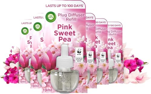 Airwick Lot de 6 recharges de désodorisant Parfum pois de senteur rose 19 ml