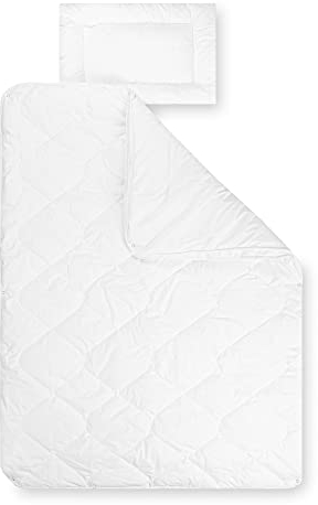 Julius Zöllner Kindersteppbett-Set 4-Jahreszeiten, Duo-Decke mit Druckknöpfen und Kissen, Größe 100x135 cm + 40x60 cm