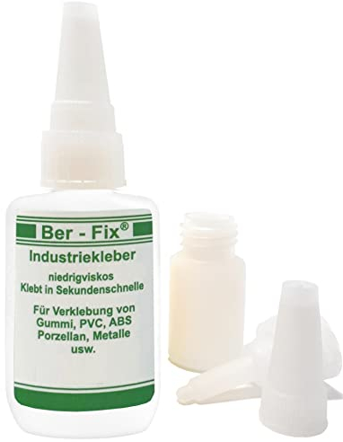 Ber-Fix Industriekleber mittelviskos (100 mPas) 50g leicht dickflüssig universell einsetzbar für Industrie und Heimwerker extra stark und vielseitig für Kunststoff Metall Holz PVC Gummi Keramik -