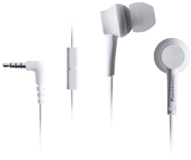 Panasonic Ecouteurs Intra-Auriculaire RP- RP-TCM55E-W, avec Aimant Neodyme, Micro et Touche d'Appel, Design Ergo Fit, Blanc