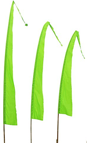 DEKOVALENZ - Balifahne SANUR, 5 Meter hellgrün, Stoff ohne Stange, Umbul-Umbul Gebetsfahne