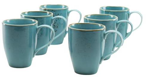 Creatable 30 cl, Water, 22043, Serie Nature Collection, 6-teiliges Geschirrset, Kaffeebecher aus Steinzeug, spülmaschinen-und mikrowellengeeignet, Qualitätsproduktion, 300 milliliters, wasserblau