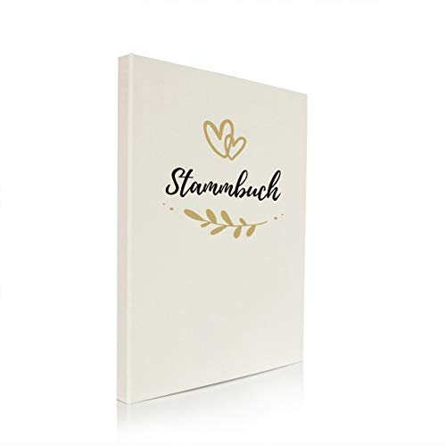 Hochzeitideal Stammbuch der Familie DIN A4 'Fiore' Leinen (Creme)