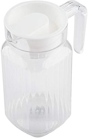 Acryl Krug mit Praktischem Griff und Deckel, Transparent Großer Eistee Saftkrug EIS und Getränke Gut Trennen, Große Kapazität für Hausgemachte Getränke/Milch/Kaffee/Wasser(500 ml)