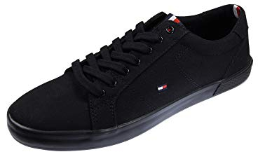 Tommy Hilfiger Men’s Vulcanised Trainers, Black (Black/Black), 7