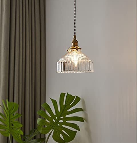 WJFMZS Lámpara de araña de cristal transparente Lámpara de techo de iluminación de cobre de cristal tradicional clásica Lámpara colgante de sofá de loft arqueada moderna con bombilla E14 para entrada