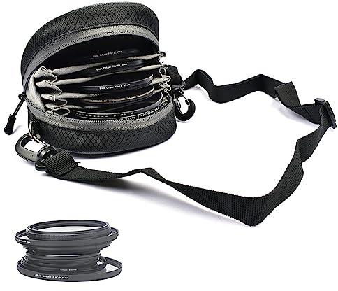 8 Pockets Camera Lens Filter Pouch, Water and Professional Photography Filter Holder Belt Bag Pouch Filter Carrying Case for 8 Round Filter