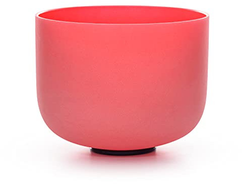 TRAYAYA 528 Hz Solfeggio Frequenz rotes Wurzelchakra mattierter Quarzkristall Klangschale 20,3 cm für Meditationsklangbad