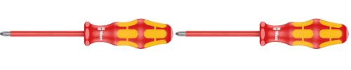 Wera 162 i PH VDE-isolierter Kreuzschlitz-Schraubendreher, PH 1 x 80 mm, 1 Stück, 05006152001 (Packung mit 2)