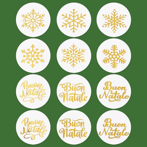 120pz 4cm Etichette Adesive Natalizie Adesivi Natalizi Chiudipacco Buon Natale per Sigilli Pacchetti Pacchi Regalo Buste Biglietti Auguri Festa Natale